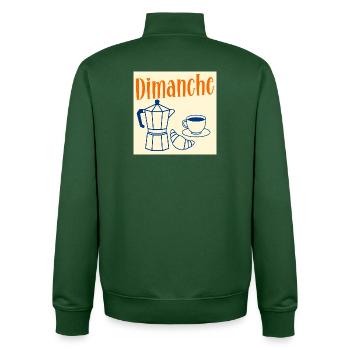 Sonntagskaffee-Croissant - Unisex Organic Zip Sweatshirt von Stanley/Stella - Flaschengrün - Hinten - AI Model Male 185 dark (185cm)