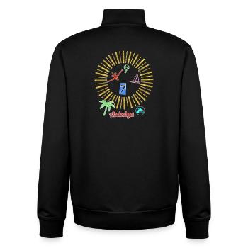 Cercle magique de la plage d’Antalya - Sweat zippé unisexe en coton bio Stanley/Stella - noir - Dos - AI Model Male 185 light (185cm)
