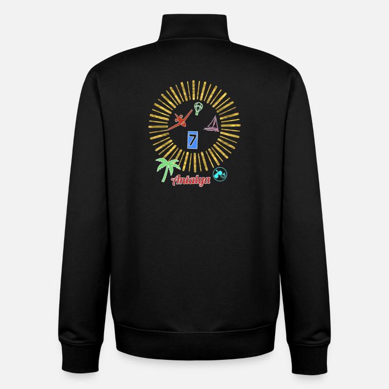 Antalya Beach Magic Circle - Unisex Organic Zip Sweatshirt by Stanley/Stella - black