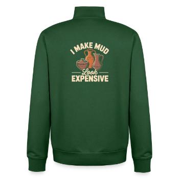 Pottery Addict Clay Art Creative Motif - Unisex Organic Zip Sweatshirt by Stanley/Stella - bottle green - Back - AI Model Male 185 dark (185cm)