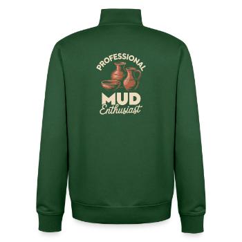 Pottery Art Clay Atelier Design - Unisex Organic Zip Sweatshirt by Stanley/Stella - bottle green - Back - AI Model Male 185 dark (185cm)