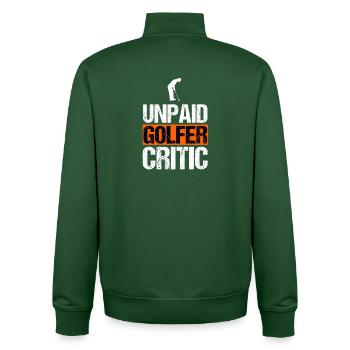 Unbezahlter Golfkritiker Lustiger Golf-Sarkasmus - Unisex Organic Zip Sweatshirt von Stanley/Stella - Flaschengrün - Hinten - AI Model Male 185 dark (185cm)
