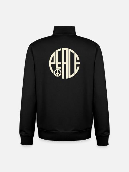 Peace Art Deco Typography - Unisex Organic Zip Sweatshirt by Stanley/Stella - black