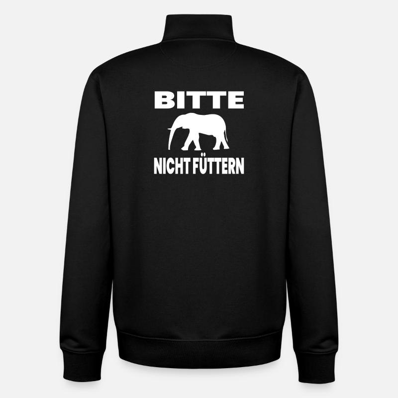 Éléphant - Sweat zippé unisexe en coton bio Stanley/Stella - noir
