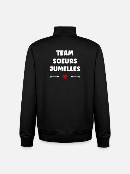 Team Twin Sisters - Unisex Organic Zip Sweatshirt by Stanley/Stella - black