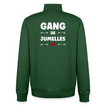 TWIN GANG - Unisex Organic Zip Sweatshirt von Stanley/Stella - Flaschengrün - Hinten - AI Model Male 185 dark (185cm)