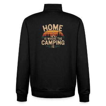  Home Is Where The Camping Is Camping Spruch - Unisex Organic Zip Sweatshirt von Stanley/Stella - Schwarz - Hinten - AI Model Male 185 light (185cm)