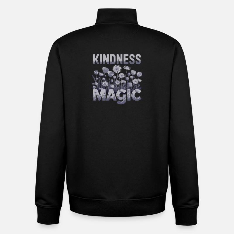  Kindness Magic Blumenwiese Freundlichkeit - Unisex Organic Zip Sweatshirt von Stanley/Stella - Schwarz
