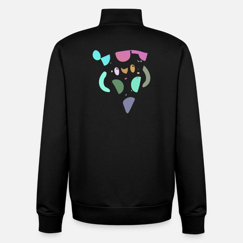 Mosaïque de pizza abstraite pastel - Sweat zippé unisexe en coton bio Stanley/Stella - noir
