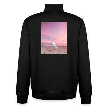 Der Star "Der Weiße Flamingo" - Unisex Organic Zip Sweatshirt von Stanley/Stella - Schwarz - Hinten - AI Model Male 185 light (185cm)
