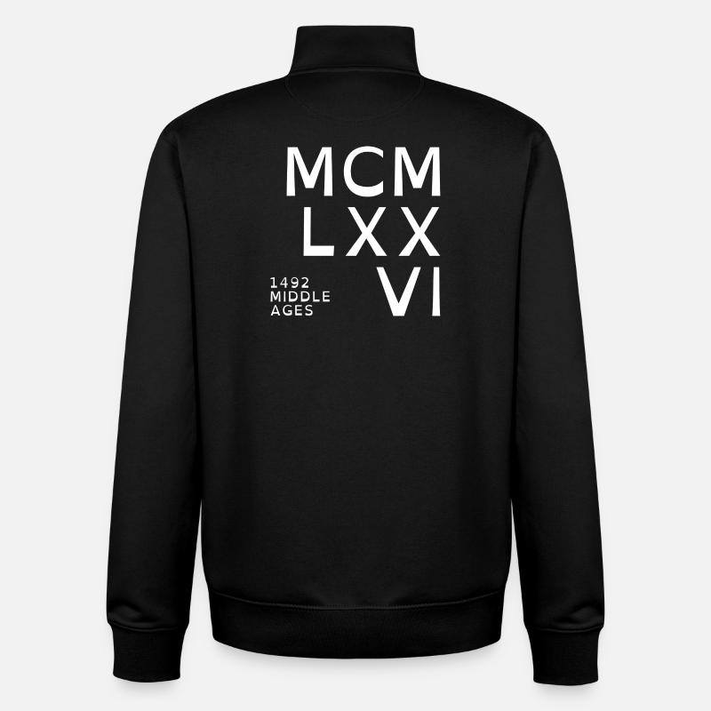 1976_COMPANY_blanc - Sweat zippé unisexe en coton bio Stanley/Stella - noir