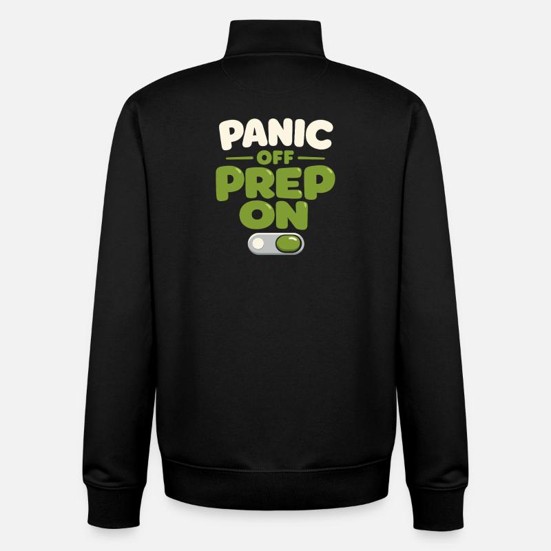 Ruhe Schlägt Panikbereitschaft, Lebensstil, - Unisex Organic Zip Sweatshirt von Stanley/Stella - Schwarz