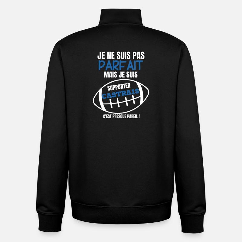 Supporter Castres Rugby Humour - Sweat zippé unisexe en coton bio Stanley/Stella - noir