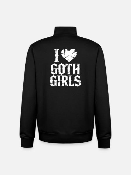 J’aime les filles gothiques - Sweat zippé unisexe en coton bio Stanley/Stella - noir
