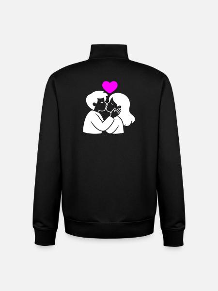 Verliebt Paar Herz Liebe - Unisex Organic Zip Sweatshirt von Stanley/Stella - Schwarz