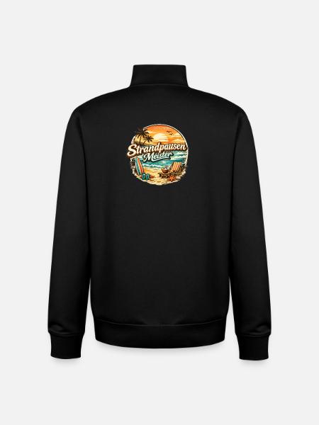 Beach Breaks Master Rétro - Sweat zippé unisexe en coton bio Stanley/Stella - noir