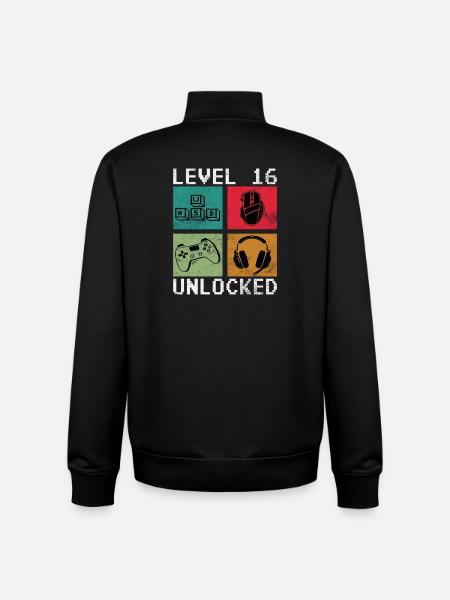 Niveau 16 débloqué - Sweat zippé unisexe en coton bio Stanley/Stella - noir