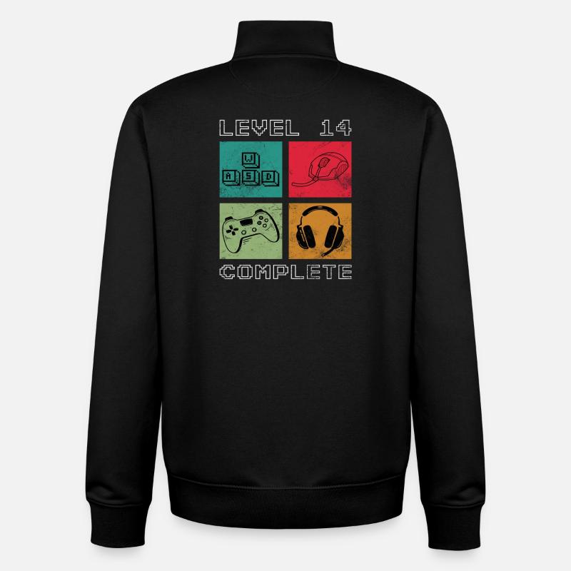 Level 14 completed - Unisex Organic Zip Sweatshirt by Stanley/Stella - black