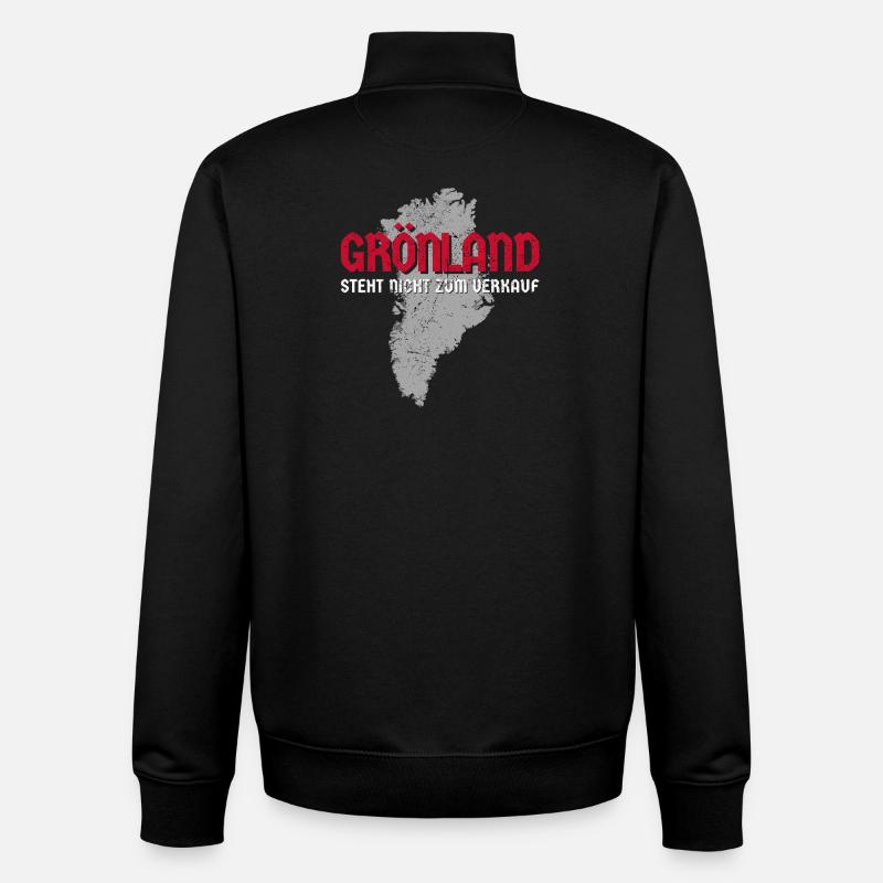 Groenland Non à vendre - Sweat zippé unisexe en coton bio Stanley/Stella - noir