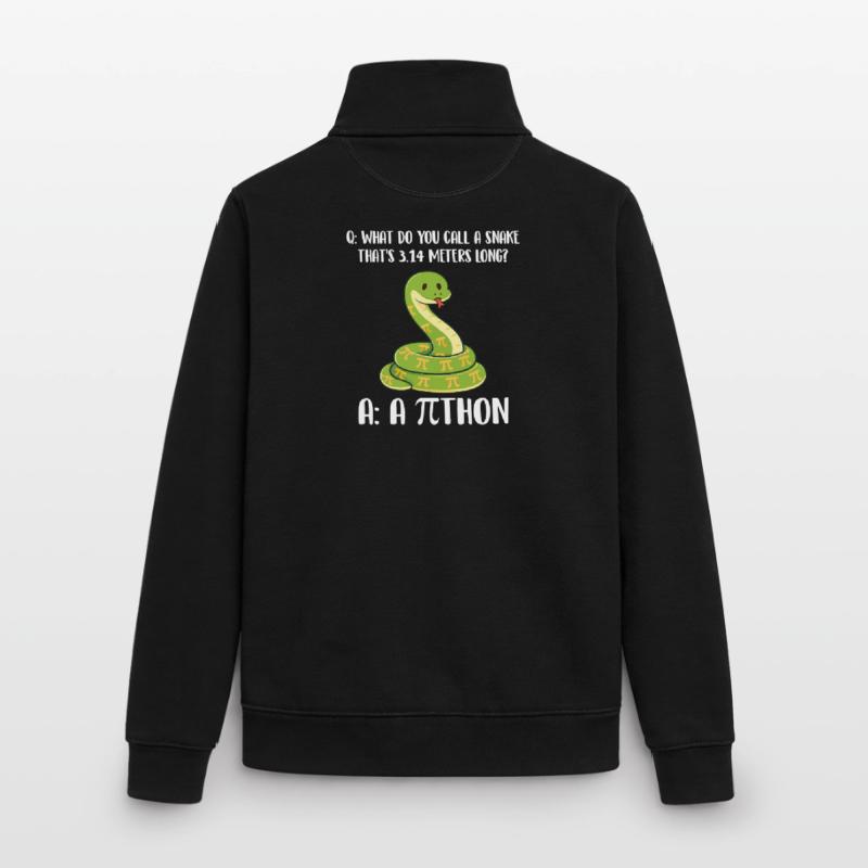 Blague sur le python de Pi Day de 3,14 mètres de long Sweat zippé unisexe en coton bio Stanley/Stella