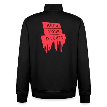 Know Your Rights Activism Justice Freedom - Unisex Organic Zip Sweatshirt by Stanley/Stella - black - Back - AI Model Male 185 light (185cm)