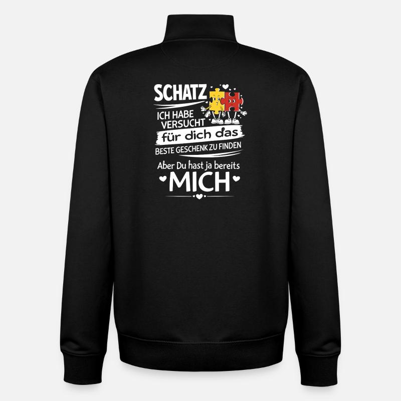 Schatz Geschenk Spruch Puzzleherz - Unisex Organic Zip Sweatshirt von Stanley/Stella - Schwarz