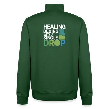 Die Homöopathie-Heilung beginnt professionell mit Einzeltropfen - Unisex Organic Zip Sweatshirt von Stanley/Stella - Flaschengrün - Hinten - AI Model Male 185 dark (185cm)