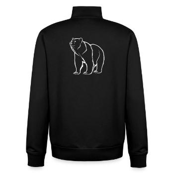 Silhouette d’ours minimaliste et logo symbolique - Sweat zippé unisexe en coton bio Stanley/Stella - noir - Dos - AI Model Male 185 light (185cm)