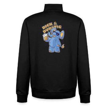 Dick und Durstig Lustiger Spruch Saufen Bier - Unisex Organic Zip Sweatshirt von Stanley/Stella - Schwarz - Hinten - AI Model Male 185 light (185cm)