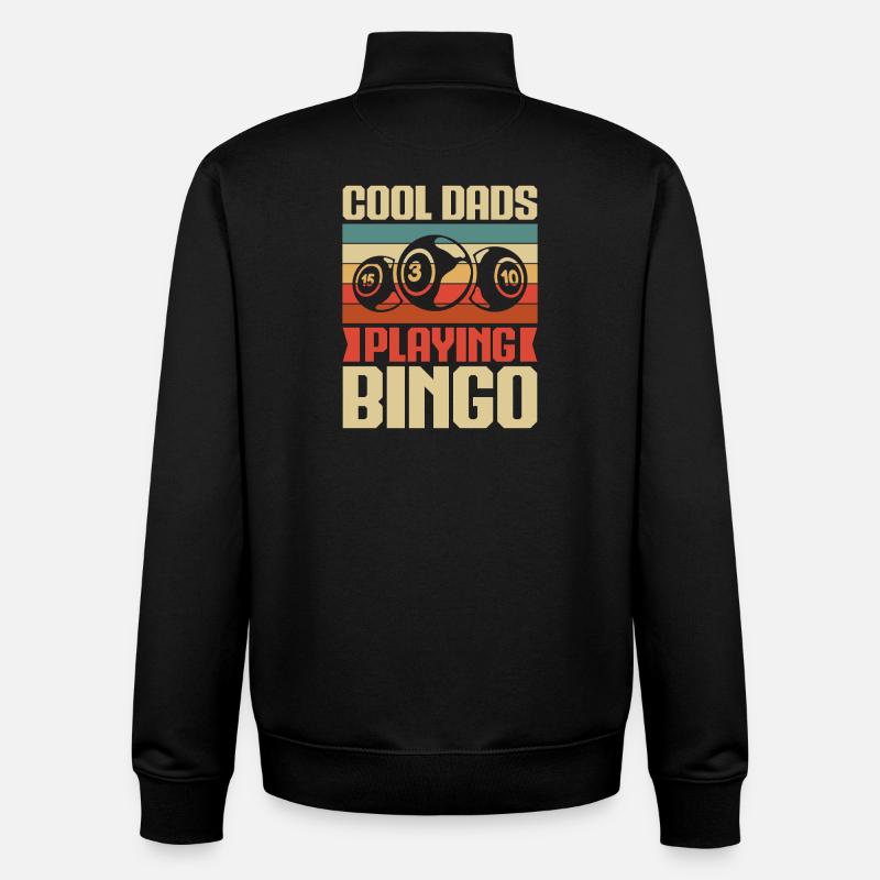 Bingo Game Cool Dads Playing Bingo - Unisex Organic Zip Sweatshirt by Stanley/Stella - black