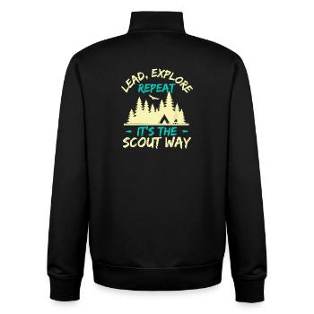 Girl Scout Leader Lead Explore Repeat Scout - Unisex Organic Zip Sweatshirt von Stanley/Stella - Schwarz - Hinten - AI Model Male 185 light (185cm)