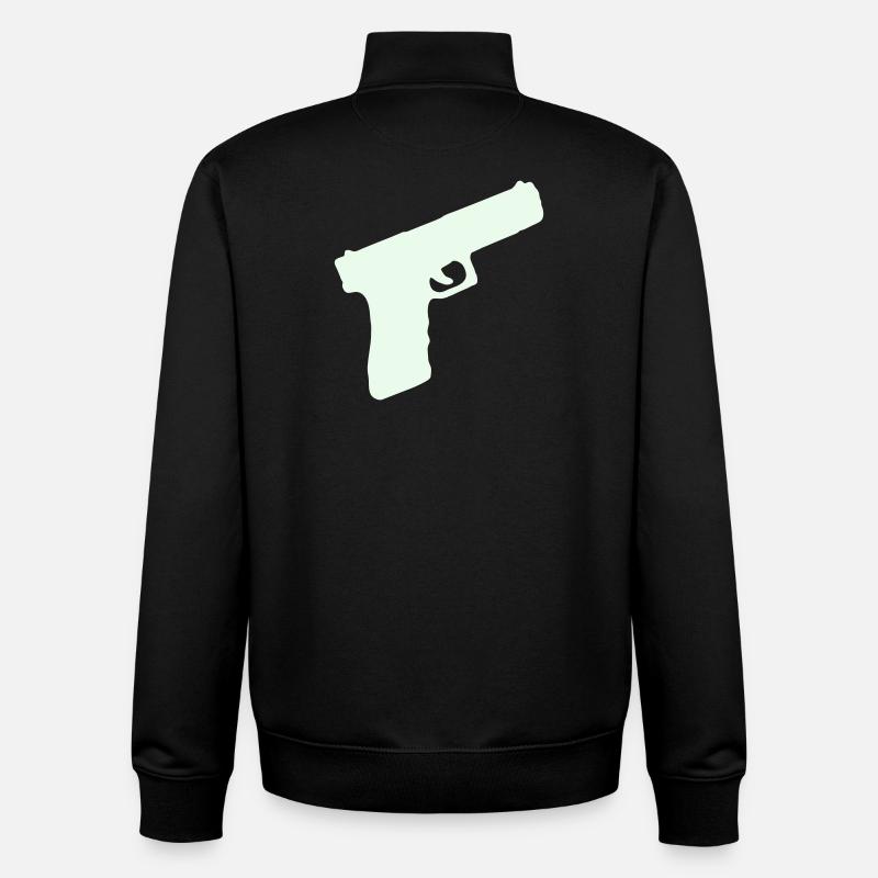Pistole Waffe - Unisex Organic Zip Sweatshirt von Stanley/Stella - Schwarz