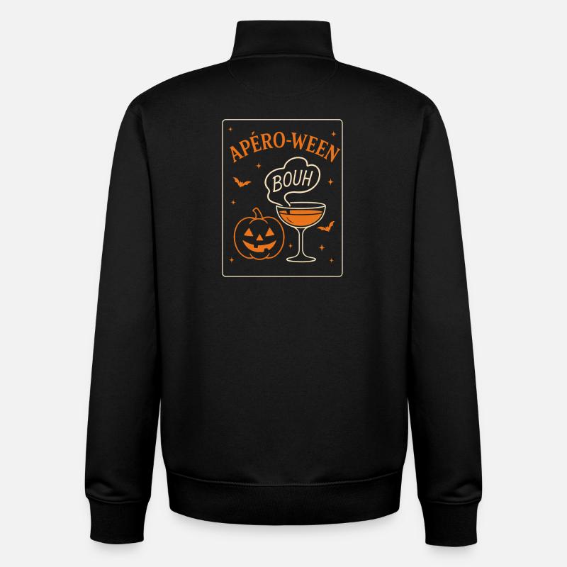 Aperitif-ween Pumpkin Humor - Unisex Organic Zip Sweatshirt von Stanley/Stella - Schwarz