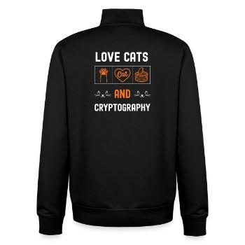 Chats and cryptography - Unisex Organic Zip Sweatshirt by Stanley/Stella - black - Back - AI Model Male 185 light (185cm)