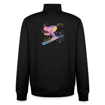 Alpine skiing Winter sports Nordic skiing - Unisex Organic Zip Sweatshirt by Stanley/Stella - black - Back - AI Model Male 185 light (185cm)
