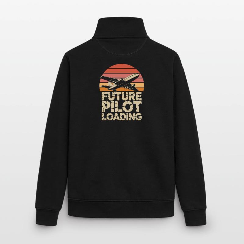  Future Pilot Loading Flugzeug Retro Unisex Organic Zip Sweatshirt von Stanley/Stella