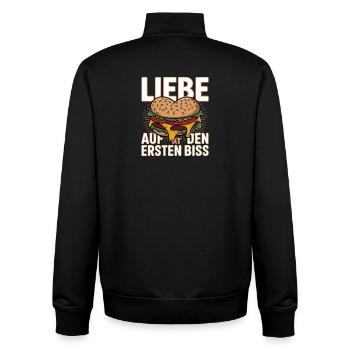  Liebe Auf Den Ersten Biss Herzburger Cheeseburger - Unisex Organic Zip Sweatshirt von Stanley/Stella - Schwarz - Hinten - AI Model Male 185 light (185cm)