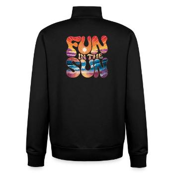  Fun In The Sun Retro Sommer Strand Urlaub Sonne - Unisex Organic Zip Sweatshirt von Stanley/Stella - Schwarz - Hinten - AI Model Male 185 light (185cm)