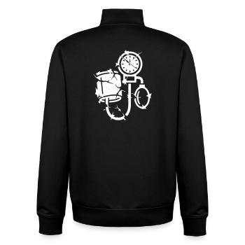 Blood Pressure Monitor Grunge Medicine Vector - Unisex Organic Zip Sweatshirt by Stanley/Stella - black - Back - AI Model Male 185 light (185cm)