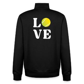 Tennisliebhaber - Unisex Organic Zip Sweatshirt von Stanley/Stella - Schwarz - Hinten - AI Model Male 185 light (185cm)