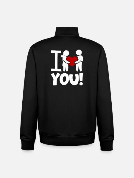 I Love You Valentine's Day - Unisex Organic Zip Sweatshirt by Stanley/Stella - black