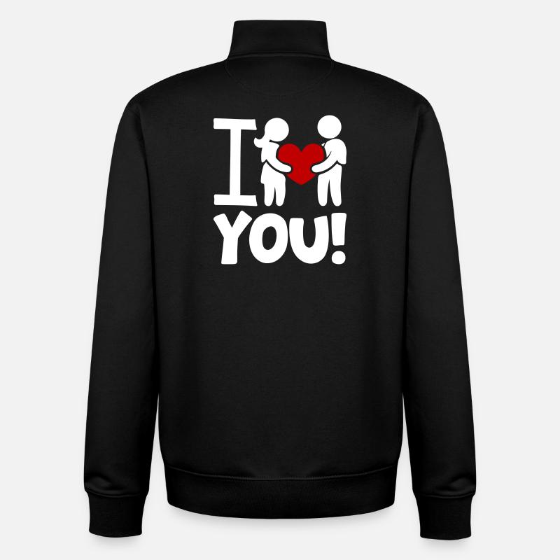 Je t’aime pour la Saint-Valentin - Sweat zippé unisexe en coton bio Stanley/Stella - noir