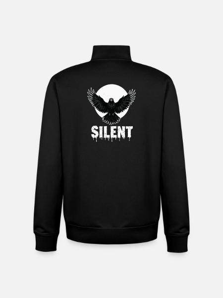 Silent – Dark Raven Gothic Motif - Unisex Organic Zip Sweatshirt by Stanley/Stella - black