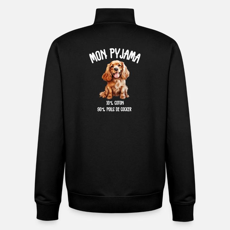 Cocker Spaniel Hundehaar-Pyjamas - Unisex Organic Zip Sweatshirt von Stanley/Stella - Schwarz