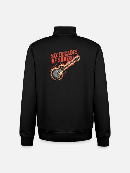 Six Decades of Rock Guitar Fire - Unisex Organic Zip Sweatshirt by Stanley/Stella - black