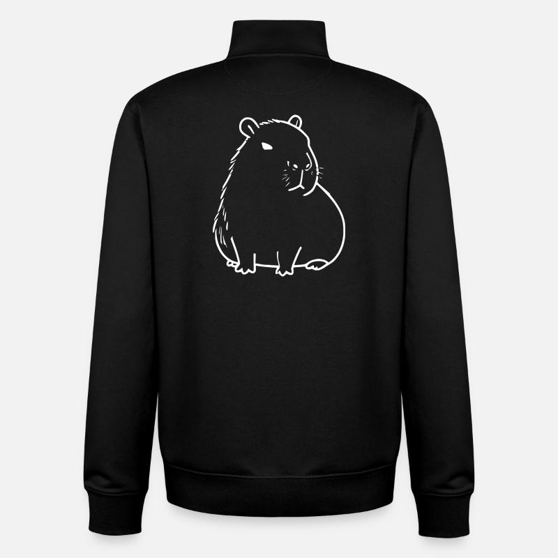 Capybara capybara white - Unisex Organic Zip Sweatshirt by Stanley/Stella - black