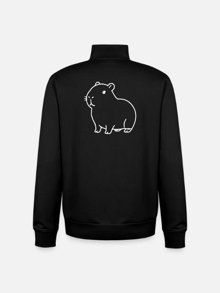 Capybara capybara blanc - Sweat zippé unisexe en coton bio Stanley/Stella - noir