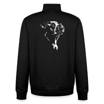 Silhouette de bouledogue américain chien Wilsigns - Sweat zippé unisexe en coton bio Stanley/Stella - noir - Dos - AI Model Male 185 light (185cm)