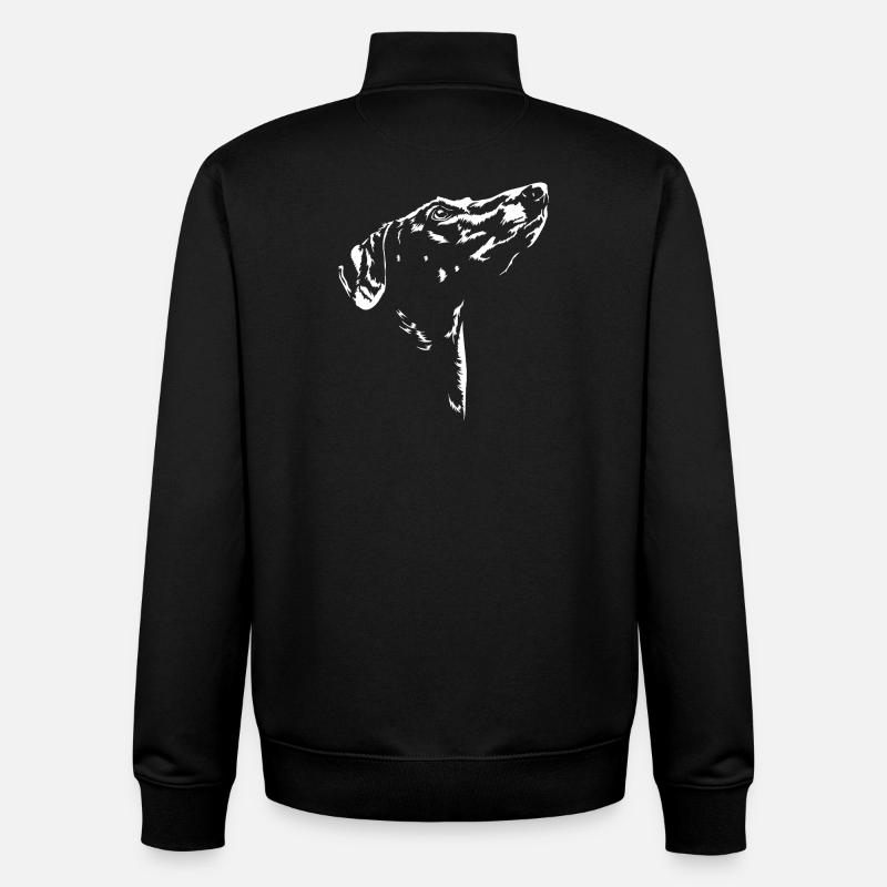 Silhouette Azawakh Lévriers Wilsigns - Sweat zippé unisexe en coton bio Stanley/Stella - noir