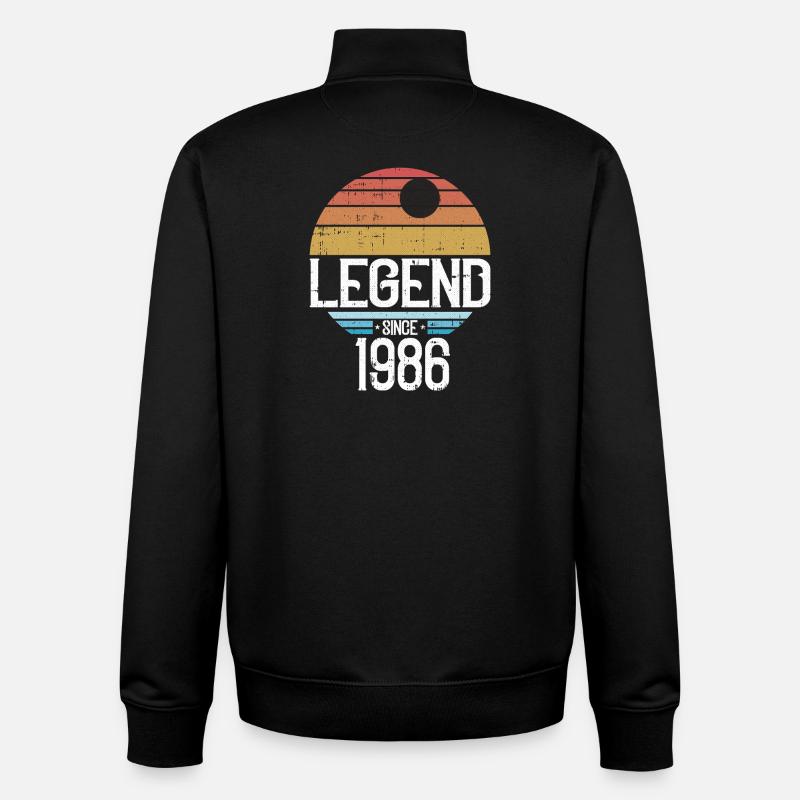 Legend 1986 Retro Sun Logo - Unisex Organic Zip Sweatshirt by Stanley/Stella - black